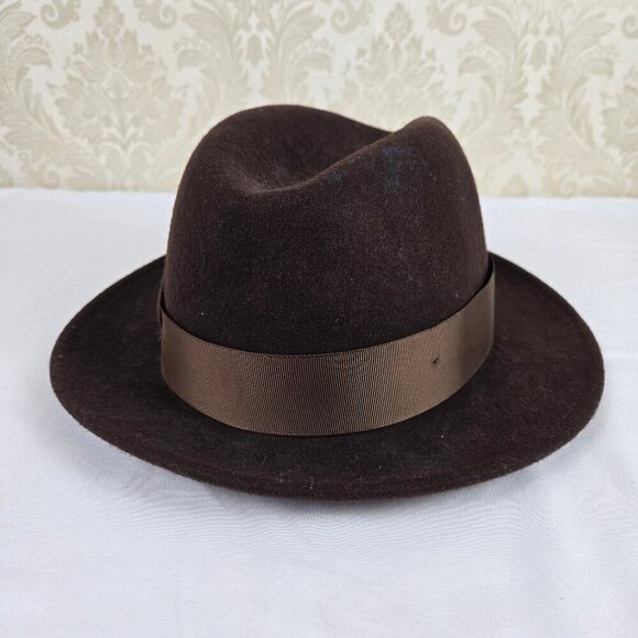 Bruno Capelo Luxury Headware Size Large Brown Fedora Hat Australian Wool Chicago - Picture 6 of 12
